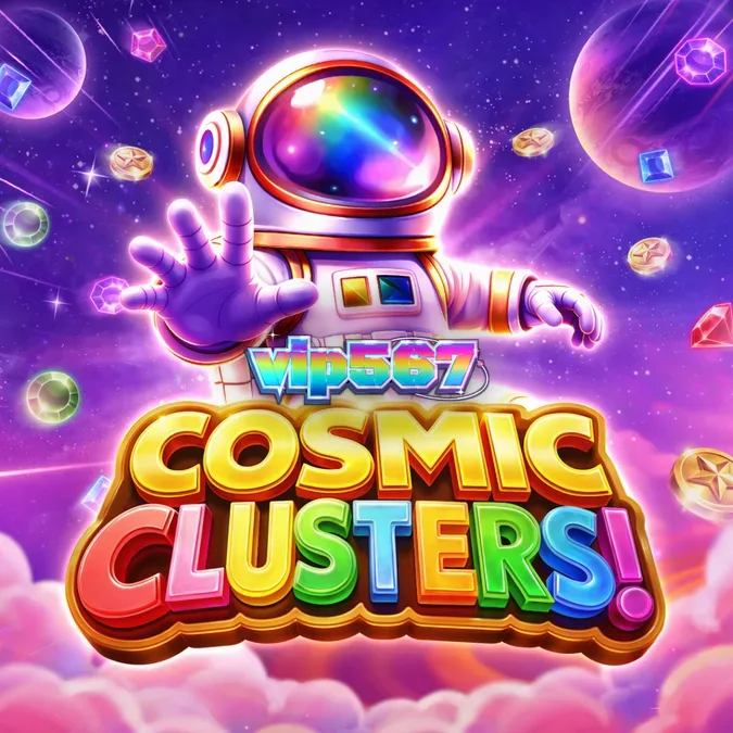 Interface do jogo de slot Cosmic Clusters com tema espacial